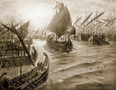 Cimone prende il comando della flotta greca, illustrazione da 