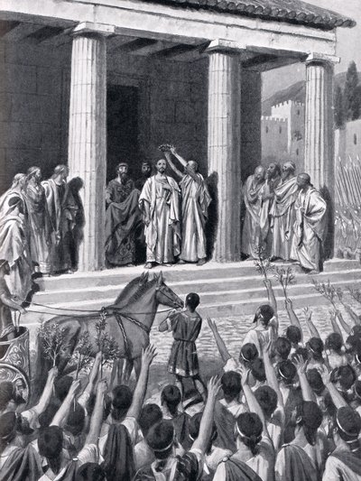 Temistocle onorato a Sparta, illustrazione da 