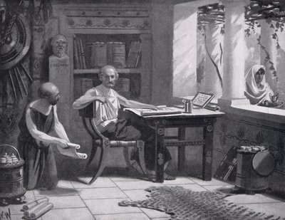 Senofonte che detta la sua storia, illustrazione da 