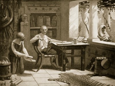 Senofonte che detta la sua storia, illustrazione da 