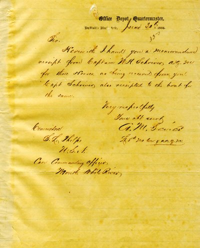 Lettera di A. M. Sevier, Duvall