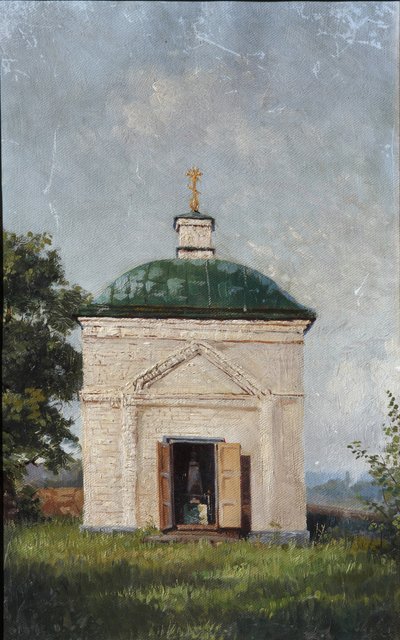 La cripta della cappella di Mikhail Lermontov a Tarkhany, 1883 da A.S. Mezentsov