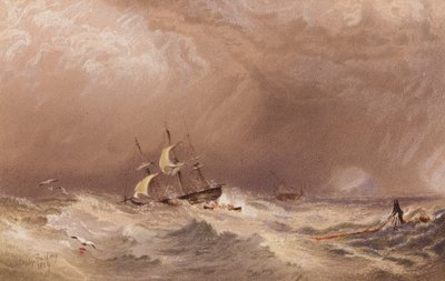 Una nave in difficoltà da A.V. Copley (after) Fielding
