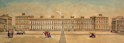 Caserma dei Royal Marines Woolwich, Kent vista dal cancello di Francis Street, 1855 da A. Arman