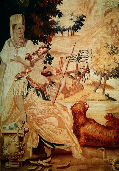 Africa, da un arazzo dei quattro angoli del mondo, (dettaglio) da A. Baertams