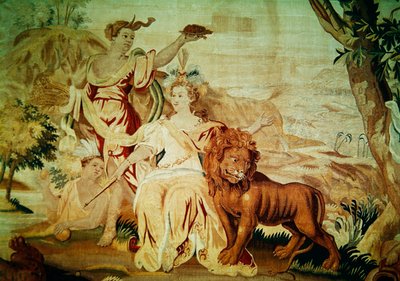 Africa, da un arazzo dei quattro angoli del mondo, (dettaglio) da A. Baertams
