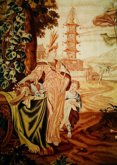 Asia, da un arazzo dei quattro angoli del mondo, (dettaglio) da A. Baertams