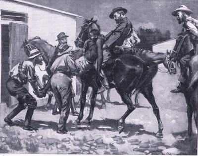 Il tentativo di Esaù di fuggire, da Dopo Pretoria: La guerra di guerriglia pubblicata da Harmsworth Bros Limited, 1901 da A. C. Ball