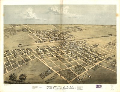 Centralia, Marion Co., Illinois 1867. LOC 73693347 da A.; Chicago Lithographing Co. Ruger