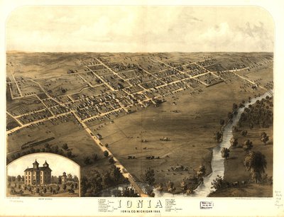Ionia, Ionia Co, Michigan 1868. LOC 73693432 da A.; Chicago Lithographing Co. Ruger
