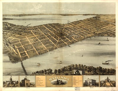Madison, Wisconsin 1867. LOC 73694546 da A.; Chicago Lithographing Co. Ruger