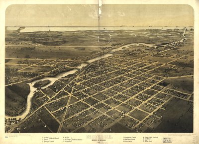 Monroe, Monroe Co., Michigan 1866. LOC 73693438 da A.; Chicago Lithographing Co. Ruger