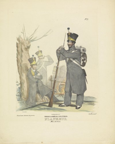 Fiancheggiatore in tenuta da marcia, 1820-1825 da A. Courtois