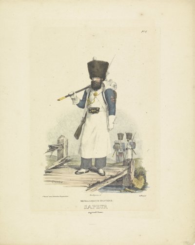 Zappatore in grande uniforme, 1820-1825 da A. Courtois