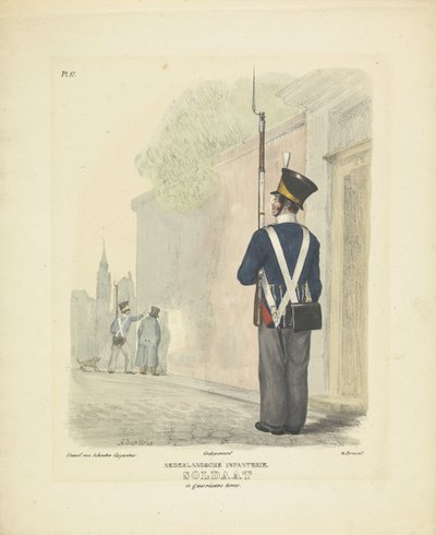 Soldato in uniforme di guarnigione, 1820-1825 da A. Courtois