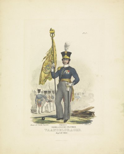 Portabandiera in grande uniforme, 1820-1825 da A. Courtois