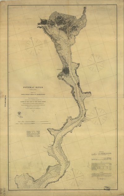 Fiume Potomac (in quattro fogli): Foglio n. 4, da Indian Head a Georgetown da A. D. United States Coast Survey; Bache