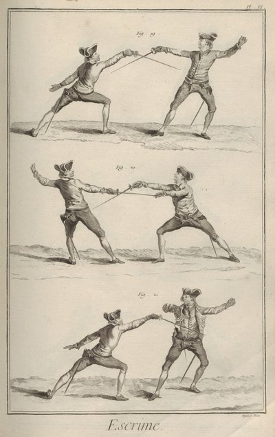 Scherma. Da Encyclopédie di Denis Diderot e Jean Le Rond d