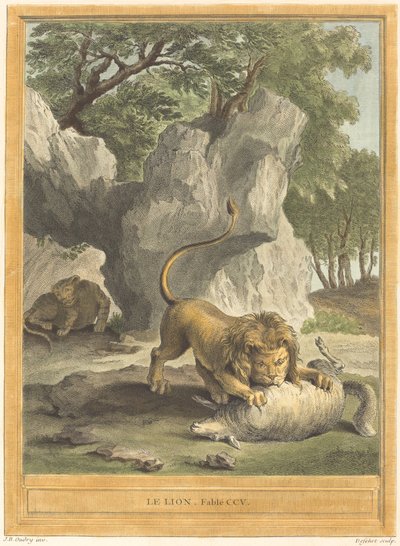 Il leone da A. J. de Fehrt after Jean Baptiste Oudry