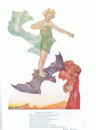 La canzone di Ariel (La Tempesta), da Tales from Shakespeare pub. by Ward Lock & Co Ltd da A. Jackson