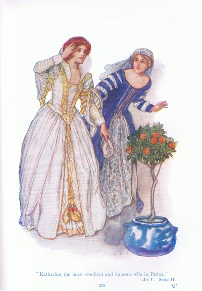 Caterina la moglie più obbediente e devota di Padova (La bisbetica domata), da Tales from Shakespeare pub. by Ward Lock & Co Ltd da A. Jackson