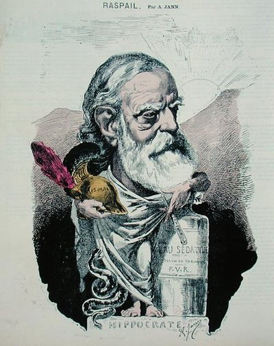 Caricatura di François Vincent Raspail (1794-1878) c.1870 da A. Jann