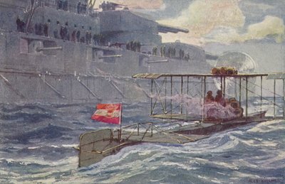 Idrovolante austro-ungarico che passa una nave da guerra, Prima Guerra Mondiale, 1914-1918 da A. Kircher