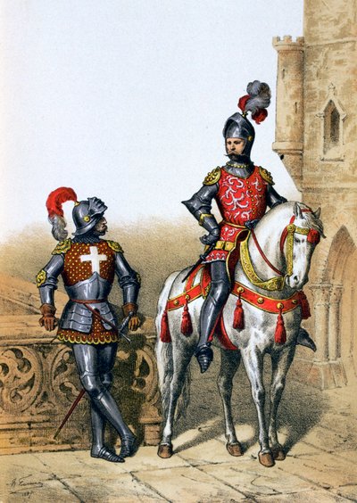 Capitano degli arcieri a Parigi e un cavaliere, XV secolo, 1887 da A. Lemercier
