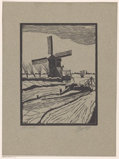 Paesaggio invernale con mulino da A. Marchal