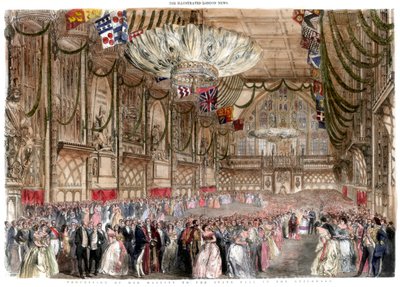 Processione di sua maestà al ballo di stato nella Guildhall, 1851 da A Mason