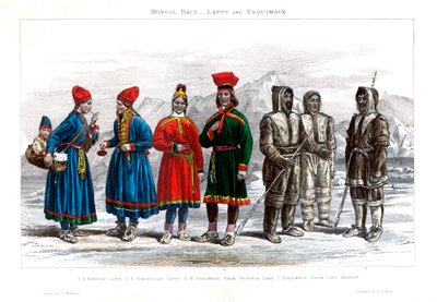 Razza Mongola, Lapponi ed Eschimesi, 1800-1900 da A. Portier