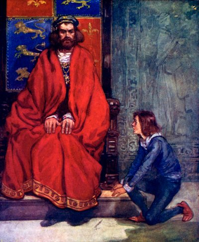 Il ragazzino si inginocchiò davanti al re e balbettò la storia, 1120, 1905 da A. S. Forrest
