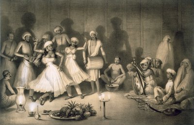 Danza delle ragazze Nautch, pub. 1858 da A. Soltykoff
