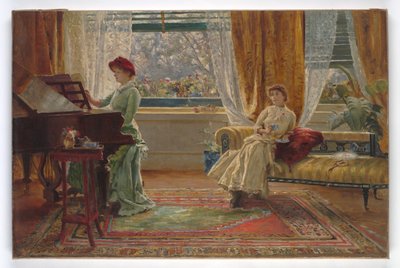 Un interno con due signore, 1880 da A. Trevor Haddon