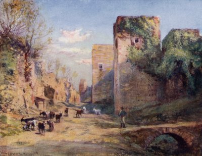 Granada, Torri delle Infante (litografia a colori) da A. Trevor Haddon