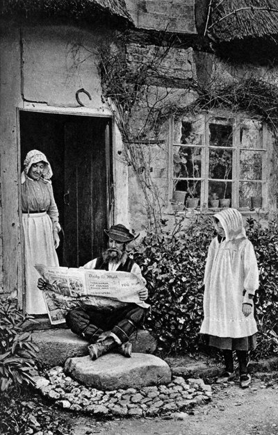 Un uomo che legge The Daily Mail, Shropshire da A. W. Cutler