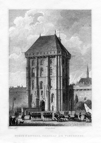 Porta principale, Château de Vincennes, Parigi, 1830 da A. W. N. Pugin