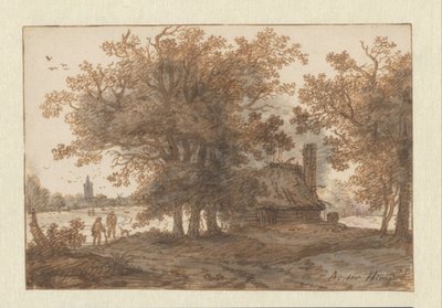 Paesaggio con una casa tra gli alberi da Aarnout ter Himpel