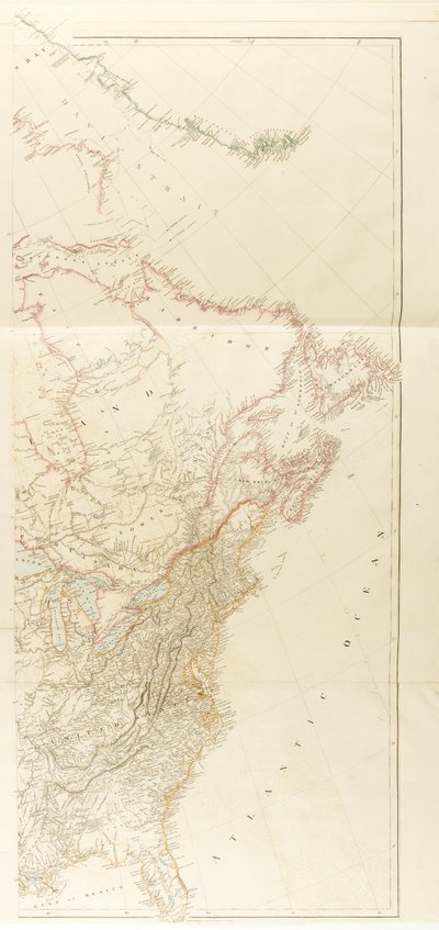 Mappa che mostra tutte le nuove scoperte nelle parti interne del Nord America da Aaron Arrowsmith