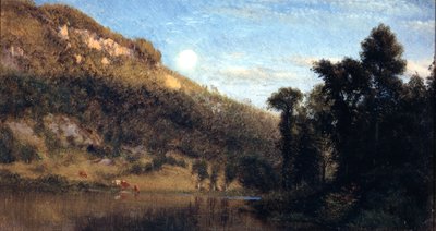 Pendici del Berkshire, luna piena su Meadowbrook da Aaron Draper Shattuck