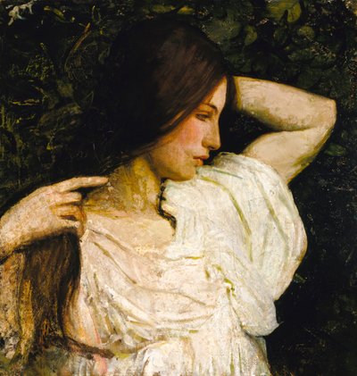 Ragazza che si sistema i capelli, 1918-1919 da Abbott Handerson Thayer