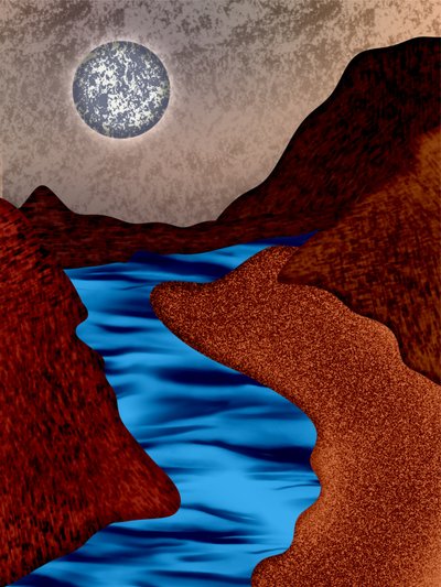 Il fiume del Canyon al chiaro di luna da Abdona Joseph