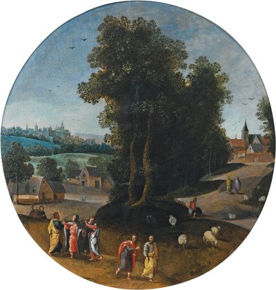 Cristo sulla strada di Emmaus da Abel Grimmer