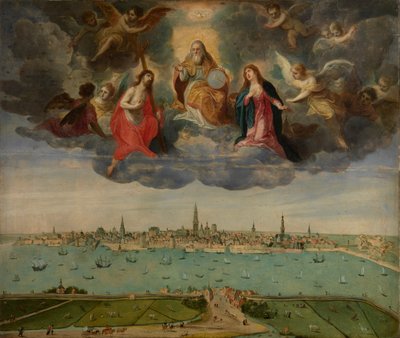 Anversa e il Vlaams Hoofd nel 1600, c.1600 da Abel Grimmer or Grimer