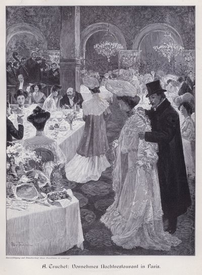 Sera in un elegante ristorante a Parigi da Abel Truchet
