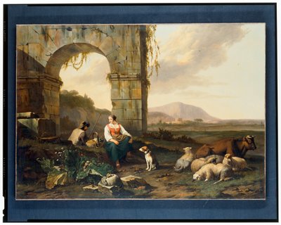 Paesaggio italiano con pastori da Abraham Jansz Begeyn