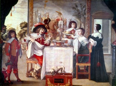 Ora del pasto al tempo del regno di Luigi XIII nel 1610-1643 da Abraham (after) Bosse