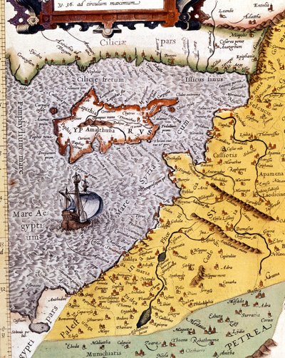 Mappa geografica storica della Palestina secondo l
