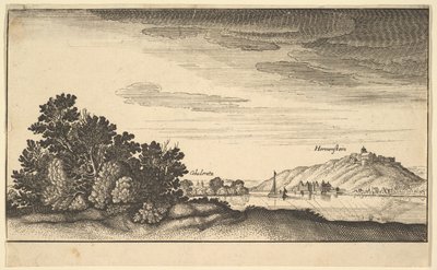 Paesaggio che mostra Coblenza e Harmenstein, copia, XVII secolo da Abraham Aubri