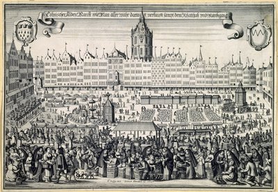 Vecchio mercato a Colonia, c. 1660 da Abraham Aubry